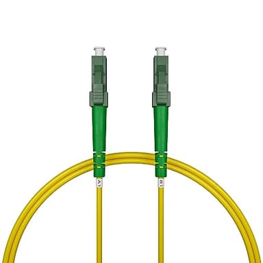 nexinex - 2m Glasfaserkabel LC/APC auf LC/APC Patchkabel | Kompatibel mit Telekom, Vodafone, 1&1, Fritzbox, etc. | LWL Simplex Singlemode OS2 FTTH Glasfaser Lichtwellenleiter Kabel
