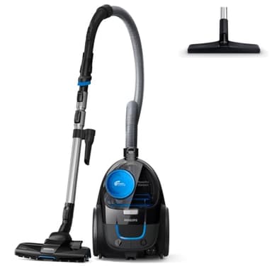 Philips PowerPro Compact Staubsauger ohne Beutel, Serie 3000, 99,9 Prozent Staubaufnahme*, 900 W, PowerCyclone 5, Allergy H13 Filter, Schwarz, 1.5L, FC9331-09