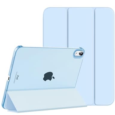 MoKo Hülle für iPad (A16) 11. Generation 11 Zoll 2025, iPad 10. Generation 10,9 Zoll 2022, Schlanke Stand Schutzhülle mit Hart PC Transparent Rückseite, Himmelblau