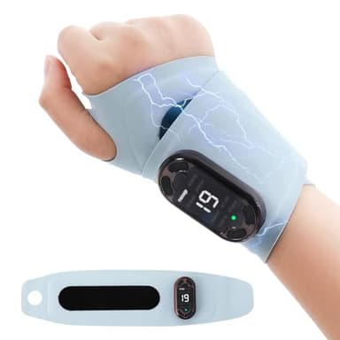 TENS Gerät Handgelenk Massagegerät,EMS Wiederaufladbare Reizstromgerät,8 Modi 19 Stärke,Handmassagegerät Muskel Schmerzlinderung und entspannt Muskeln