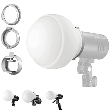 Godox ML-CD15 Dome Diffuser Kit with 3 Adapters Light Diffuser for Godox V1 AD100PRO AD200PRO V850II TT685II TT685 AD200 ML30 ML30Bi ML60 ML60Bi AD300PRO AD40PRO