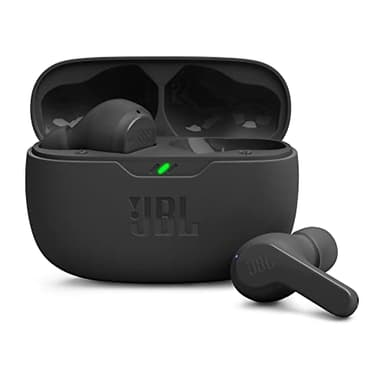 JBL Wave Beam – Kabellose In-Ear Ohrhörer mit IP54 und IPX2 Wasserdichtigkeit – Freisprechfunktion und 32 Stunden Akkulaufzeit – Schwarz