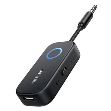 UGREEN aptX Bluetooth 5.3 Adapter Bluetooth Transmitter Sender Klinke 3,5mm 2 in 1 Empfänger Kompatibel mit Auto, Stereoanlage, Flugzeug Audio Splitter für Kopfhörer
