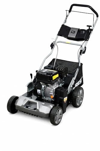 ONBEST Vertikutierer Benzin - starke 4,5 kW/6,12 PS - Rasenvertikutierer & Rasenlüfter mit 2 Walzen (Messerwalze/Federkrallenwalze) - 440 mm, 45 L Fangkorb, 6 Tiefenstufen