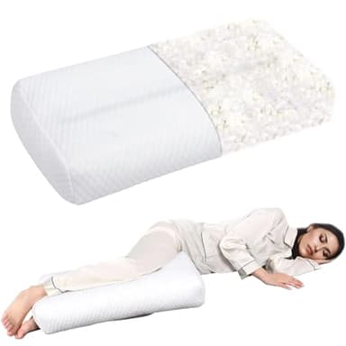 TANYOO Kniekissen für Seitenschläfer aus Memory-Schaum, Ergonomisches und verstellbares Beinkissen für eine optimale Schlafposition und Druckverteilung, Weiß