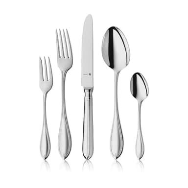 WMF Premiere Besteck Set 12 Personen, 66 teilig, 60 Teile mit Servierbesteck, Silberbesteck, Hohlheftmesser, Cromargan protect poliert, kratzbeständig, spülmaschinenfest