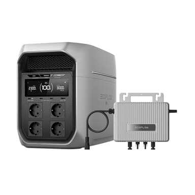 ECOFLOW DELTA 3 Max Plus tragbare Powerstation 2 048 Wh, 0% VAT WLAN Stream Mikrowechselrichter 800W, erweiterbar auf 10 kWh, 3000 W AC-Ausgang, 0–80% Ladung in 47 Min, Solarstrom für Haus, Camping