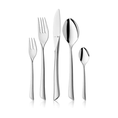 WMF Virginia Besteckset 12 Personen, 66 teilig, 60 Teile mit Servierbesteck, Hohlheftmesser, Cromargan Protect teilmattiert, kratzbeständig