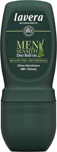 lavera Men sensitiv Deo Roll-On - 48 h Schutz - ohne Aluminium - zuverlässig bei Sport - vegan - Naturkosmetik - 50 ml