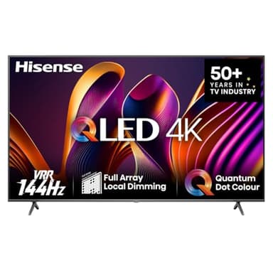 Hisense 75E7NQ Pro 189 cm (75 Zoll) Fernseher, 4K UHD, QLED, Smart TV, Total HDR, Dolby Vision IQ Atmos, 144Hz (VRR), HDMI 2.1, Game Mode PRO, Triple Tuner, Alexa Built-In, Dunkelgrau, [2024]