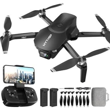 H867 Drohne mit Kamera 4K für Erwachsene und Anfänger, Bürstenloser Motor, 36 Minuten Flugzeit (2 Akkus), 360° Flip, Optische Flusspositionierung, Faltbarer Quadrocopter(Schwarz)(Standard)