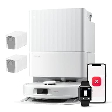 roborock Qrevo Serie Saugroboter mit Wischfunktion, 8000Pa Saugkraft(verbessert von Qrevo S), Anti-Verfilzungs-Seitenbürste, Hindernisvermeidung, LiDAR-Navigation, All-in-One Dock, Weiß(QV 35A Set)