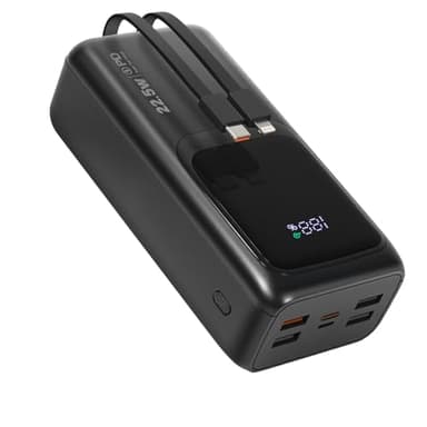 Outdoor Camping Kapazität großer PowerBank 60000mAh 22.5W Power Bank PD 3.0 USB C Schnellladefunktion Externe Akku, Integrierte Kabel & LED Notleuchte, kompatibel mit iPhone, Tablets, iPad usw