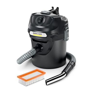 Kärcher Aschesauger AD 2 , Nennleistungsaufnahme: 1000 W, Metallbehälter: 14 l, Saugschlauch: 1,2 m, integrierte Filterabreinigung, Flachfaltenfilter, Metall-Grobschmutzfilter