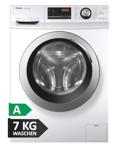 Haier SERIE 636 HW70-BP14636N I Frontlader Waschmaschine 7kg I Washing Machine mit A-Effizienz, 1.400 U/Min. & sparsamem Inverter-Motor I Inkl. Vollwasserschutz, Dampffunktion & Mengenautomatik