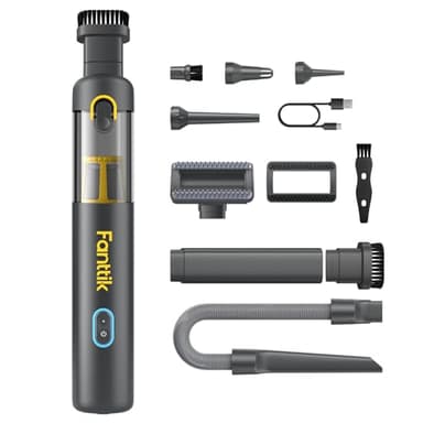 Fanttik Slim V8 APEX Akku-Autostaubsauger, 4-in-1 tragbarer Mini RobustClean™ Handstaubsauger mit 19000 Pa/45 AW Saugkraft, 2 Saugmodi, Auto-Staubsauger für Auto, Bürotisch, Tastaturen (Grau)