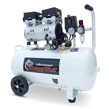 KnappWulf Flüsterkompressor Kompressor Luftkompressor KW1050 mit 50L Kessel 69dB 750Watt leise mit Wasserabscheider Druckluftkompressor 140L/min