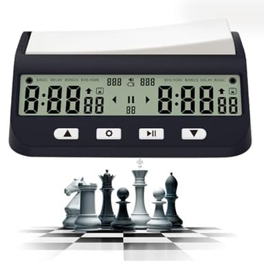 RNPKZ 1 digitaler Schachtimer mit Basis-Bonusverzögerung und positiver Zeit. Tragbare 3-in-1-Schachuhr mit Zeitbonus und Verzögerung. Hervorragend für I-Go-Schach geeignet