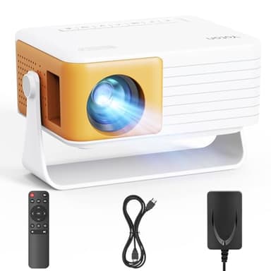 YOTON Mini Beamer Klein[180°Drehung & Auto Keystone] New Y3 Mini Projektor 1080P Unterstützt 15000L, 50% Zoom Tragbarer Beamer für Heimkino Schlafzimmer Kompatibel mit HDMI/USB/Phone/PS5/TV Stick