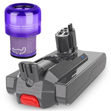 KUNLUN V11 Ersatzakku für Dyson V11 V15 Click in Li-ion Akku 3900mAh Kompatibel mit Dyson SV15 SV16 Absolute Animal Complete Fluffy Extra Staubsauger (Nicht für Schraubanschluss)