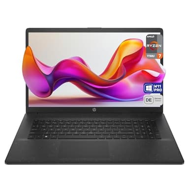 HP 17 Business Laptop, AMD Ryzen 7 7730U, 16 GB DDR4 RAM, 1 TB PCIe SSD, 17.3" FHD (1920x1080) Display, AMD Radeon-Grafikeinheit, QWERTZ Tastatur, Windows 11 Pro, Jet Black