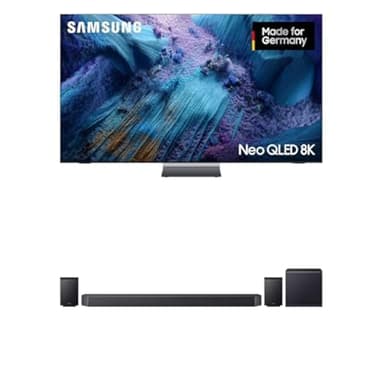 Samsung Neo QLED 8K TV QN990F 65 Zoll (163 cm) Mini LED AI Fernseher mit Glare Free HW-Q995GF Q-Serie 11.1.4-Kanal-Soundbar mit kabellosem 8"-Dual-Subwoofer & 4.0.2-Kanal-Rücklautsprecher