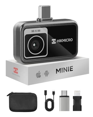 HIKMICRO Minie Wärmebildkamera - iOS/Android, 192×192 SuperIR Bildverbesserung, 25Hz, für Smartphone/Tablet, USB-C/Lightning(unterstützt iPhone 15/16)