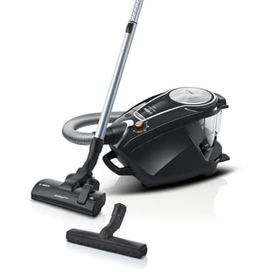 Bosch Staubsauger beutellos ProSilence Serie 8 BGS7MS64, Bodenstaubsauger, leise, Hygiene-Filter, Bodendüse für Parkett, Teppich, Fliesen, Starke Saugleistung, langes Kabel, 800 W, schwarz