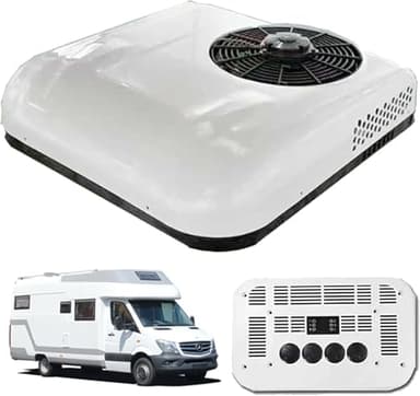 12V Klimaanlage Wohnwagen,Split Dach-RV-Klimaanlage Wohnmobil, DC Für Auto Dach Mobiler Klimakompressor,Für Transporter,Geländewagen,LKW, Wohnmobile(Weiß) (Weiß, 12V)