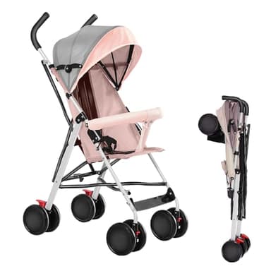 OHMG Kinderwagen CITY Buggy Kinderbuggy klappbar Sportwagen Faltbar 360° Räder Inkl. Sonnen- und Moskitonetz zusammenklappbar 5-Punkt-Sicherheitsgurt ab 6 Monate (D-Poudre)