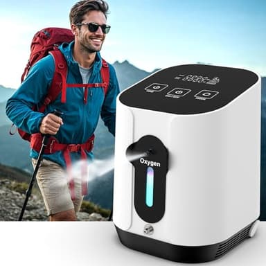 Neuer tragbarer Sauerstoffkonzentrator,Sauerstoffgerät für zuhause 1-4 l/min,Sauerstoffmaschine mit 90% Reinheit mit Anionen-Funktio,Verwendet ein 8-stufiges Filtersystem,24-Stunden-Zyklusarbeit