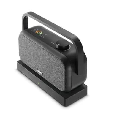 Hama TV Lautsprecher kabellos (kabelloser Stereo Funklautsprecher 2,4 GHz + Bluetooth, TV Sprachverstärker für Senioren und Hörgeschädigte, Ladestation, 2X 5 Watt, 3 Modi, 18h Spielzeit) schwarz