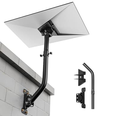 Starlink Gen 3 Halterung, 360° Verstellbare V3 Starlink Wandhalterung, Starlink Gen3 Mast-Montagekit mit Starlink Gen 3 Rohradapter für Gen3 Starlink Internet Kit Satellit