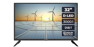Kiano SlimTV 32", Fernseher SlimTV, SmartTV Standard, HD, HDMI, Dolby Audio 81,3 cm (32 Zoll), 1366 x 768 Pixel, LED, DVB-C,DVB-T, Schwarz