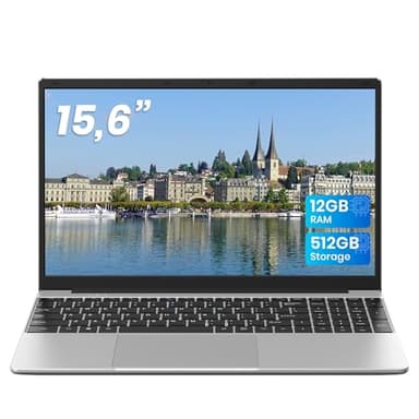 jumper Laptop 15,6 Zoll FHD Display, 12 GB RAM 512 GB ROM TF Erweitern 512GB, 5205U Prozessor Notebook(bis zu 2,3 GHz), 2 Stereo-Lautsprecher/USB 3.0/Typ-C/Zehnertastatur