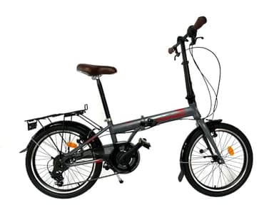 Toys Store 20 Zoll Alu Faltrad Klapprad 7Gang-Schaltung Camping Rad Klappfahrrad (Grau-Rot)