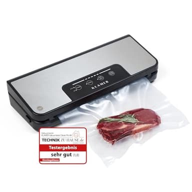 KLAMER Vakuumierer Pro 80 (2025) Test "Sehr gut" - Vakuumiergerät für trockene & feuchte Lebensmittel, für Sous Vide, inkl. Vakuumier-Beutel und Schlauch