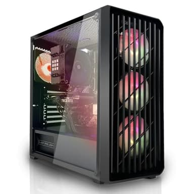 SYSTEMTREFF Gaming PC AMD Ryzen 7 5700X 8x4.6GHz | Nvidia RTX 5060 Ti 8GB DX12 | 1TB M.2 NVMe | 32GB DDR4 RAM | Windows 11 | WLAN Desktop Computer Rechner für Gamer, Zocker & Streamer