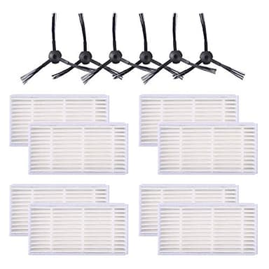 KEEPOW 14 Zubehör Ersatz für Robot Medion E32 (MD 18510), E32 SW (MD 18503), für Medion Saugroboter Ersatzteile MD16192, MD18500, MD18501, MD18600 8 Filter 6 Seitenbürsten