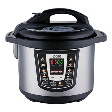 TZS First Austria - Elektro Schnellkochtopf 6L mit 9 Auto-Programmen - Multikocher 1000W Multicooker als Reiskocher, Dampfgarer, Crock Pot etc. - Elektrischer Multivarka Druckkochtopf