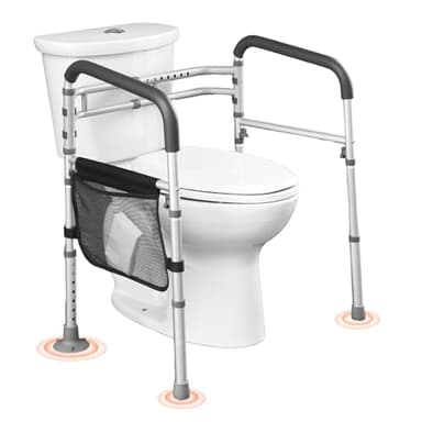 VEVOR Toiletten Sicherheitsgeländer Aufstehhilfe Toilette 136 kg Toilettensitz mit rutschfesten Griffen, Toilettenhandläufe mit verstärktem Aluminiumlegierungsrohr, für Schwangere Verletzte