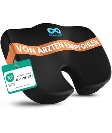 Everlasting Comfort Sitzkissen aus Memory-Schaum für dauerhaften Komfort – Ergonomisches Sitzkissen zur Unterstützung des Steißbeins – Stuhlkissen für eine Gute Körperhaltung