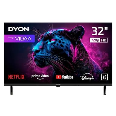 DYON Movie Smart 32 VX - 32 Zoll 80 cm Smart TV mit HD Triple Tuner (DVB-C/-S2/-T2), App Store, Prime Video, Netflix, YouTube, DAZN, Disney+, waipu.tv, Hotelmodus