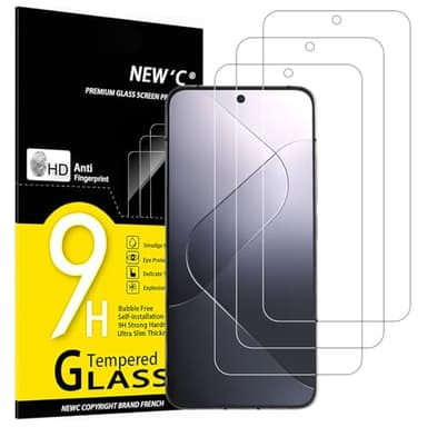 NEW'C 3 Stück für Xiaomi 14 für Panzerglas (6,36 Zoll), (nicht kompatibel mit Xiaomi Redmi Note 14) Frei von Kratzern, 9H Härte, HD Displayschutzfolie, 0.33mm Ultra-klar, Ultrabeständig