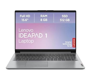 Lenovo IdeaPad 1 Laptop | 15,6" Full HD Display | AMD Ryzen 3 7320U | 8GB RAM | 512GB SSD | AMD Radeon Grafik | Windows 11 Home | grau | QWERTZ | 3 Monate Premium Care