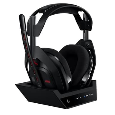 Logitech G Astro A50 LIGHTSPEED, Kabelloses Gaming-Headset + Basisstation (5. Generation), PRO-G GRAPHENE, 3-System-Umschaltung, USB-C, Xbox, PS5, PC/Mac, Nintendo Switch/Switch 2, Bluetooth - Schwarz