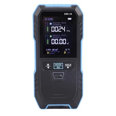 ZASCHMOY Elektromagnetisches Feldmessgerät 4 in 1 EF MF HF-Detektor mit Kurvenmodus | Präzise Elektrische Feld-, Magnetfeld-, HF-Leistungs- und Temperaturmessung | Tragbar Wiederaufladbar