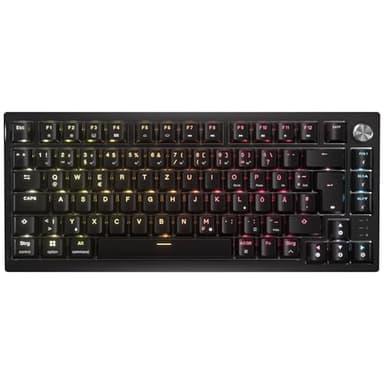 Corsair K65 Plus Wireless 75% RGB Hot-Swap-Fähige Mechanische Gaming-Tastatur – Vorgeschmierte Taktile MLX Fusion-Schalter – PBT-Schlüsselkappen – QWERTZ DE – Schwarz
