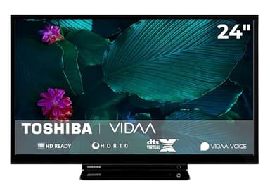 Toshiba Fernseher 24 Zoll Smart TV VIDAA HD Fernseher HDR Smart TV mit Triple-Tuner und Bluetooth, LED TV 24WV3F63DA