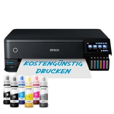 Epson EcoTank ET-8550 Tintentankdrucker | Fotodruck | 6-Farb-Tintensystem | WLAN | A3+ | Drucken, Kopieren, Scannen | 10.9 cm Touchscreen | Duplexdruck | hinterer Papiereinzug